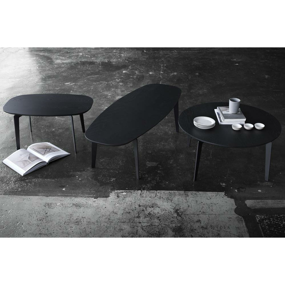 Fritz Hansen dołącz do stolika kawowego 130 cm, czarne lakierowane drewno dębowe