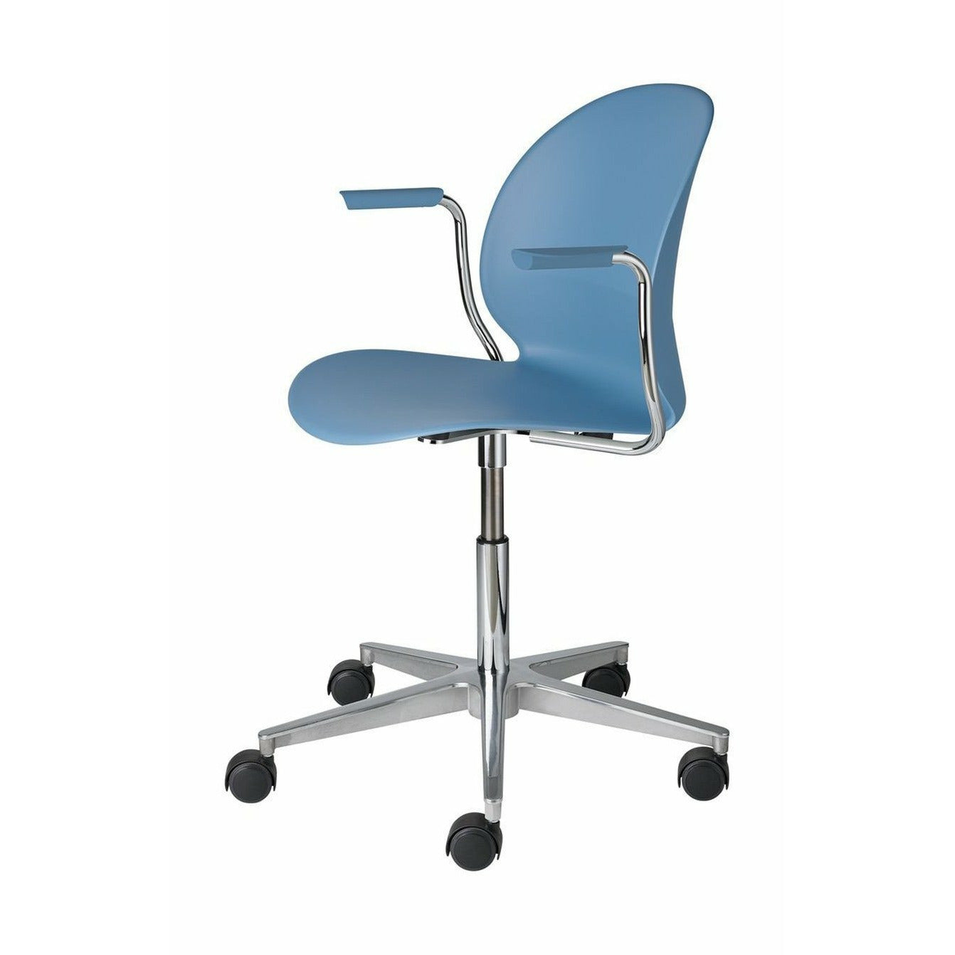 FRITZ HANSEN N02 Recycle Fotel obrotowy, jasnoniebieski/wypolerowany aluminium