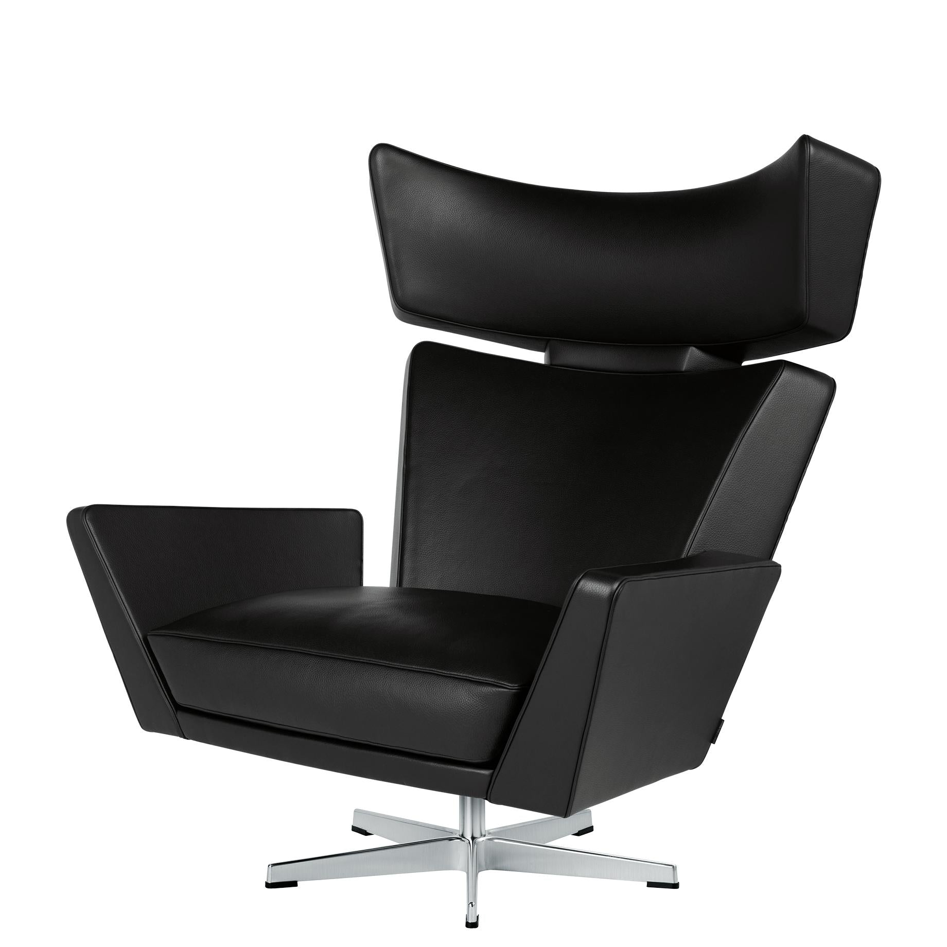 Fritz Hansen Oksen Lounge krzesło aluminiowe, klasyczny czarny