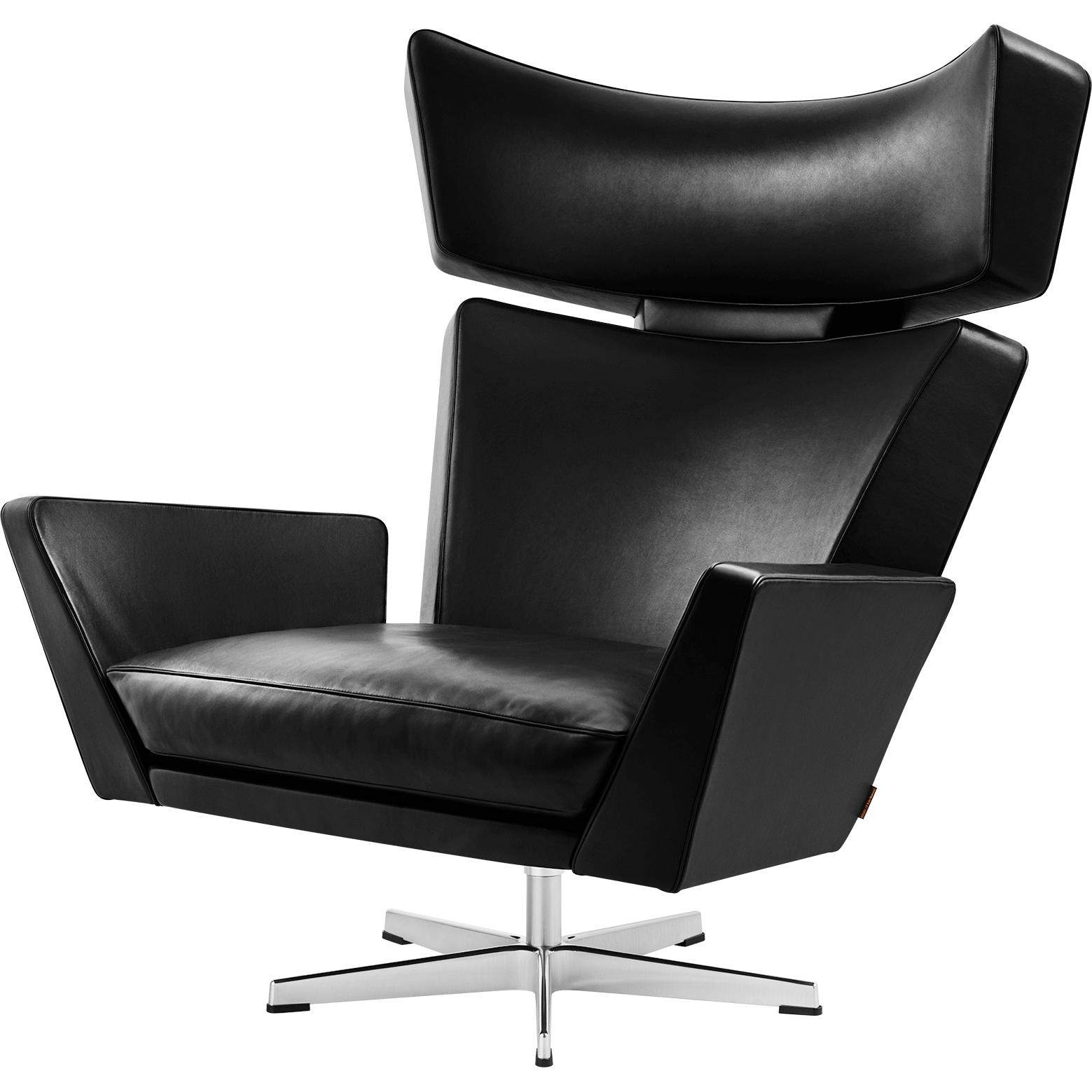 Fritz Hansen Oksen Lounge krzesło aluminiowe, elegancki czarny