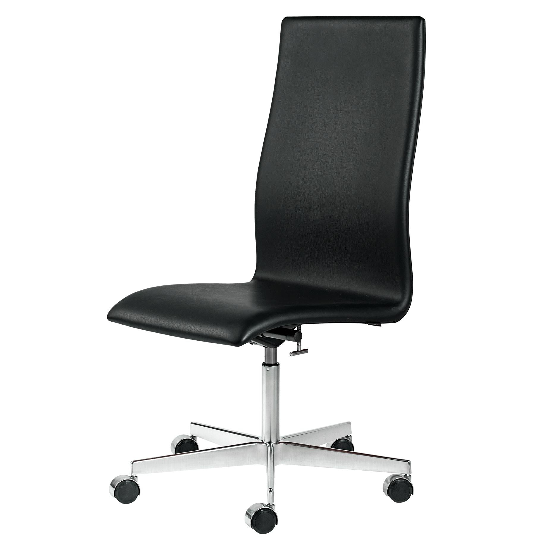 Fritz Hansen Oxford Classic Wysokość Regulowana skóra krzesła biurowego, środkowy tył