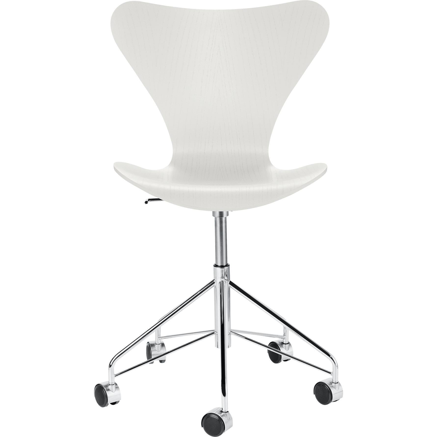 Fritz Hansen Series 7 Obrotowe krzesło w kolorze popiołu, biały