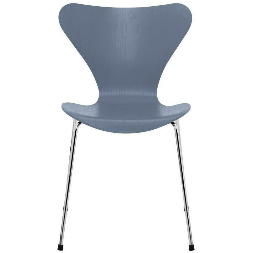 Fritz Hansen Series 7 Krzesło barwione popielniczką niebieską miskę, chromowana stalowa podstawa