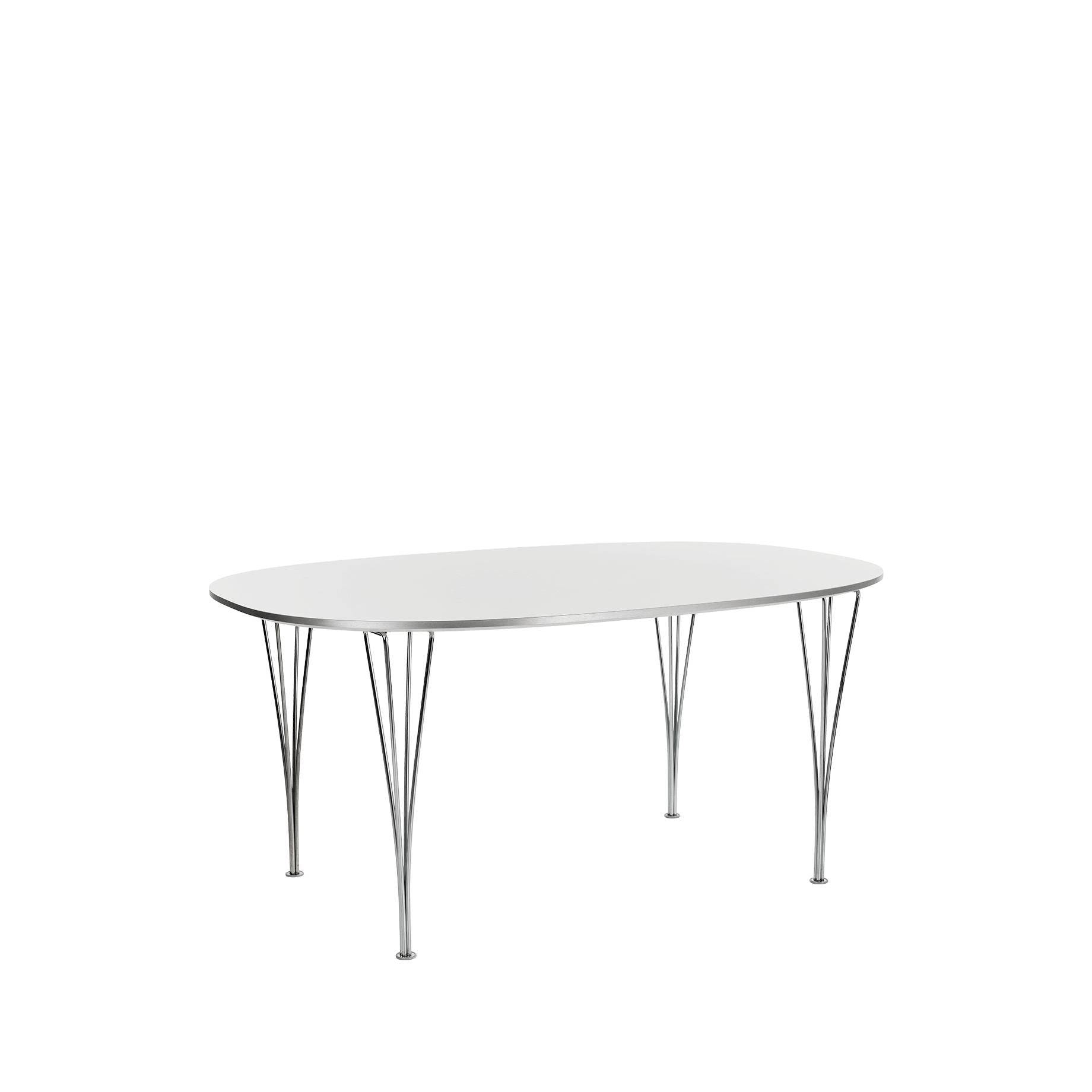 Fritz Hansen Super Elips Table Chrome 100 x150 cm, biały laminat