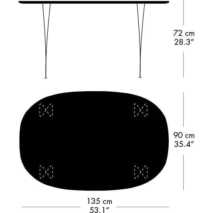 FRITZ HANSEN SUPERILIPSE STAEL BRĄZOWY BRĄZOWY BRINZE/BLACK FENIX Laminatów, 135x90 cm