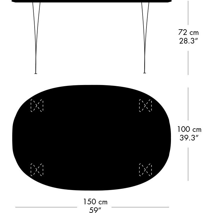 FRITZ HANSEN SUPERILIPSE TABLE BRĄZOWY BRĄZOWY BRONNE/Black Fenix ​​Laminatów, 150x100 cm