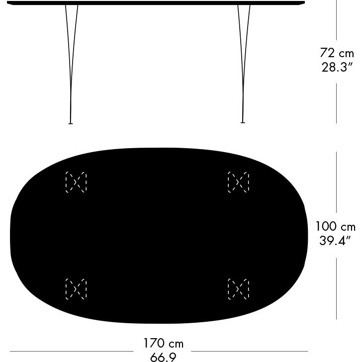 FRITZ HANSEN SUPERILIPSE STAEL BRĄZOWY BRĄZOWY BRINZE/BLACK FENIX Laminatów, 170x100 cm