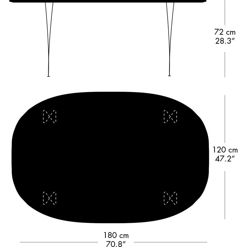 FRITZ HANSEN SUPERILIPSE STAEL BRĄZOWY BRĄZOWY BRINZE/BLACK FENIX Laminatów, 180x120 cm