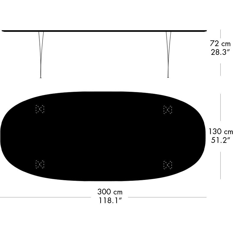 FRITZ HANSEN SUPERILIPSE STAEL BRĄZOWY BRĄZOWY BRONNE/BLACK FENIX Laminatów, 300x130 cm