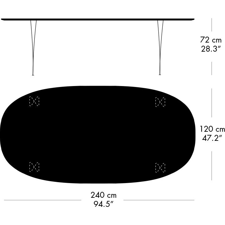 FRITZ HANSEN SUPERILIPSE TABLE BRĄZOWY BRĄZOWY BRONNY/BIAŁY Fenix ​​Laminatów, 240x120 cm
