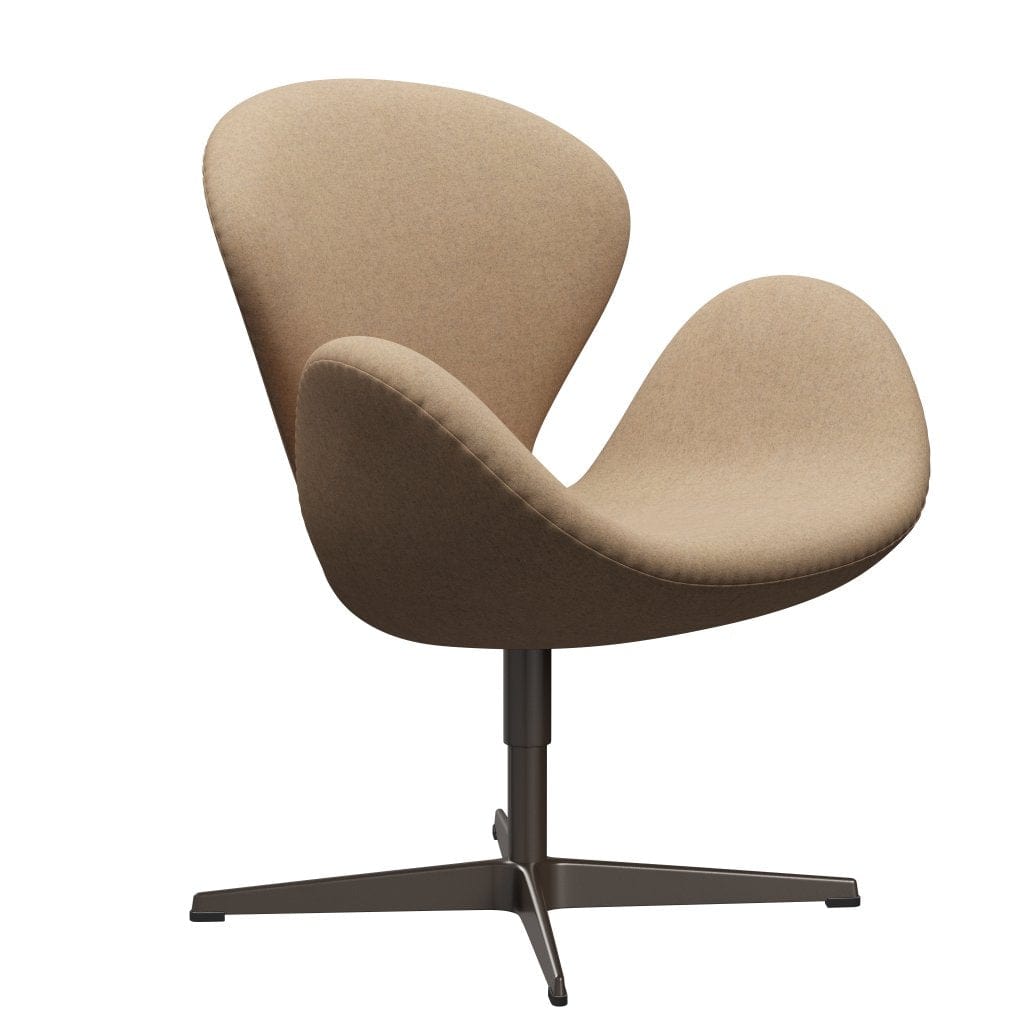 Fritz Hansen Swan Lounge Chair, Brown Bronze/Divina Md Cappuccino
