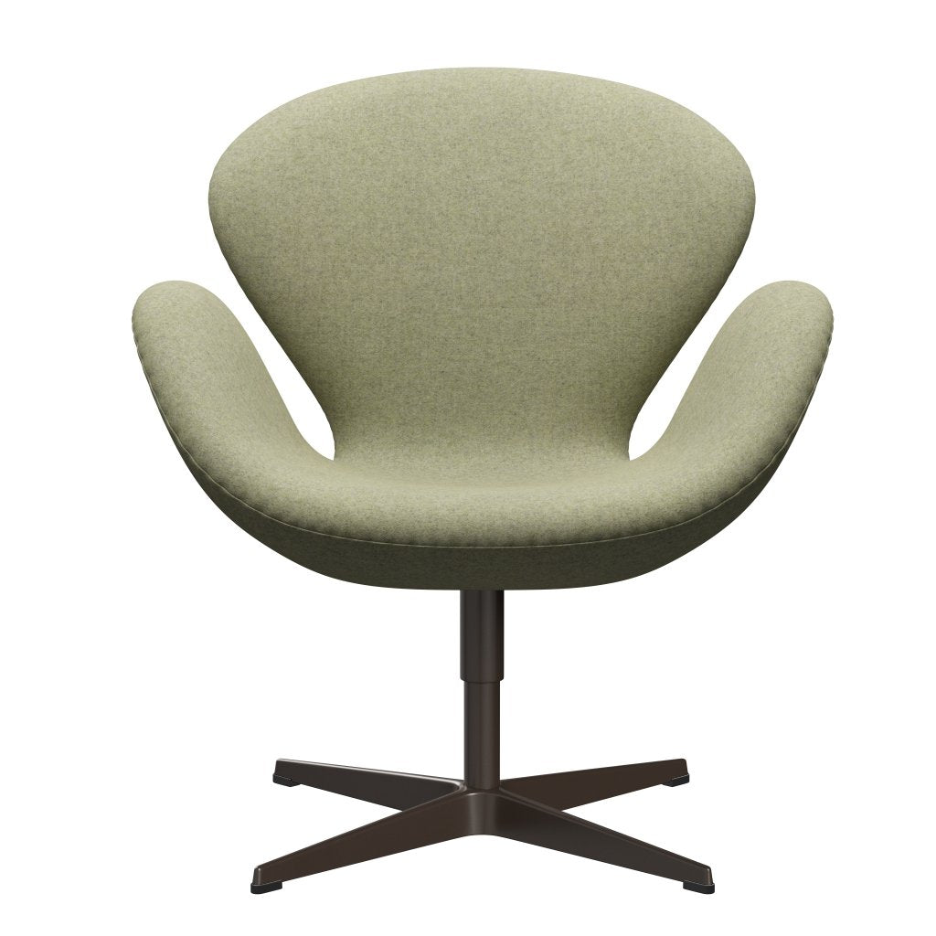 Fritz Hansen Swan Lounge Chair, Brown Bronze/Divina Md Soft Green
