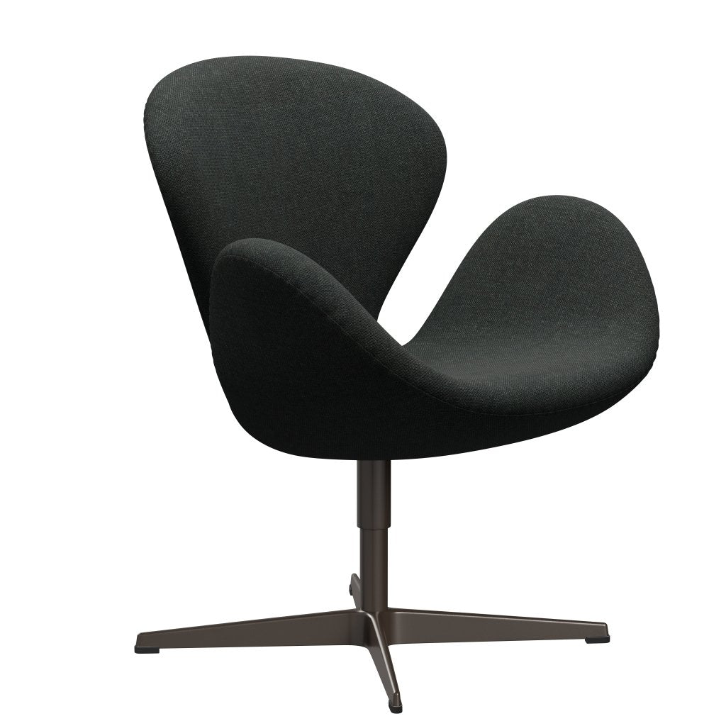 Fritz Hansen Swan Lounge Chair, Brown Bronze/Re Wool Black/Natural