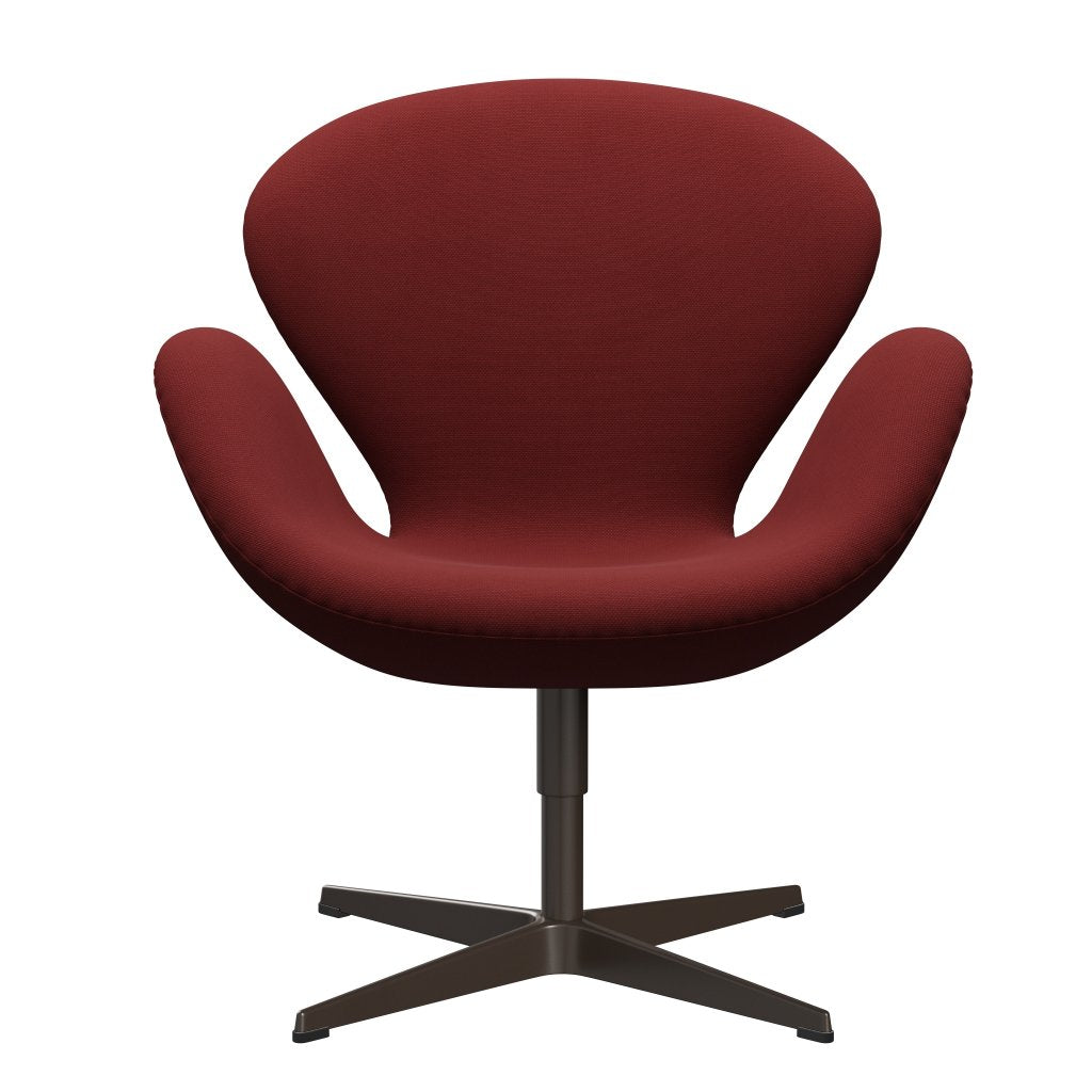 Fritz Hansen Swan Lounge Chair, Brown Bronze/Steelcut Dark Red/Blood