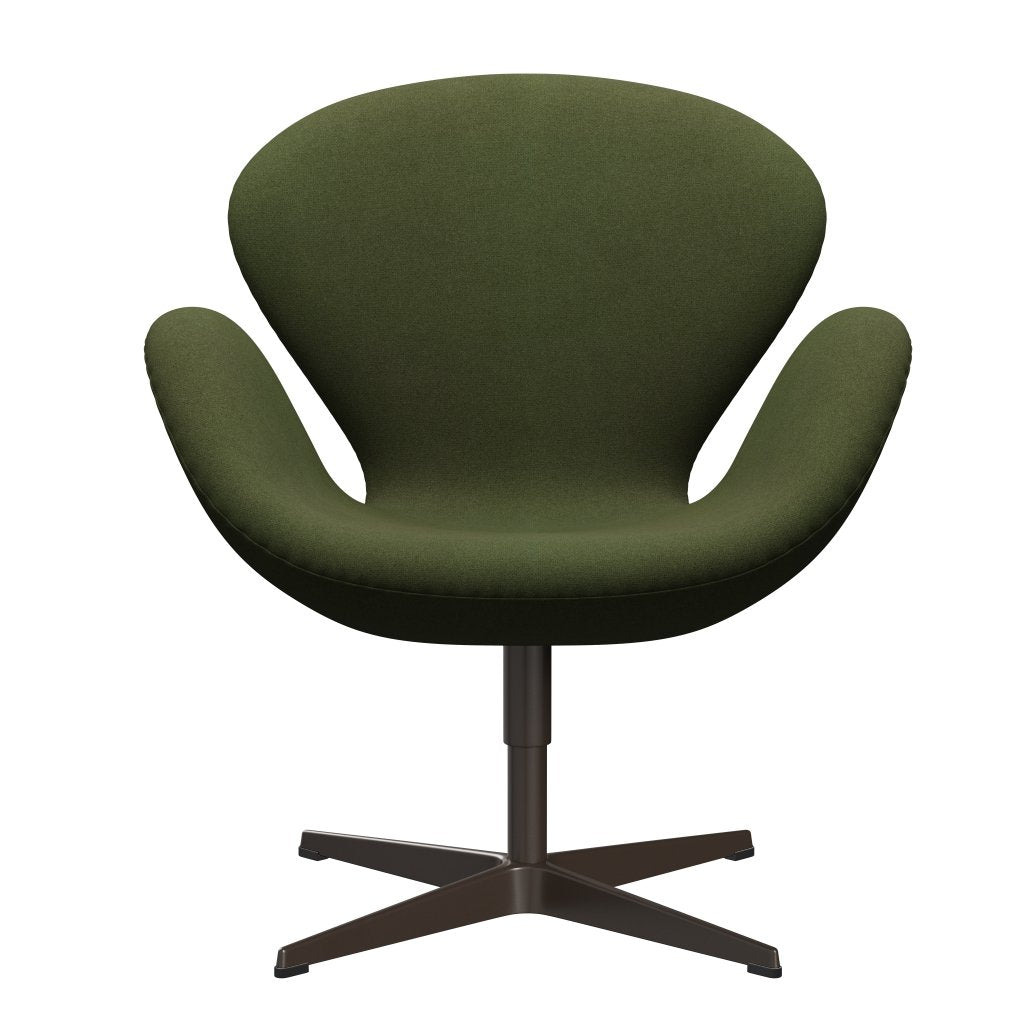 Fritz Hansen Swan Lounge Chair, Brown Bronze/Tonus Military Green