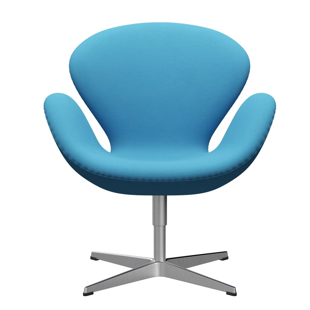 Fritz Hansen Swan Lounge Chair, Satin Brushed Aluminium/Comfort Light Blue (66010)
