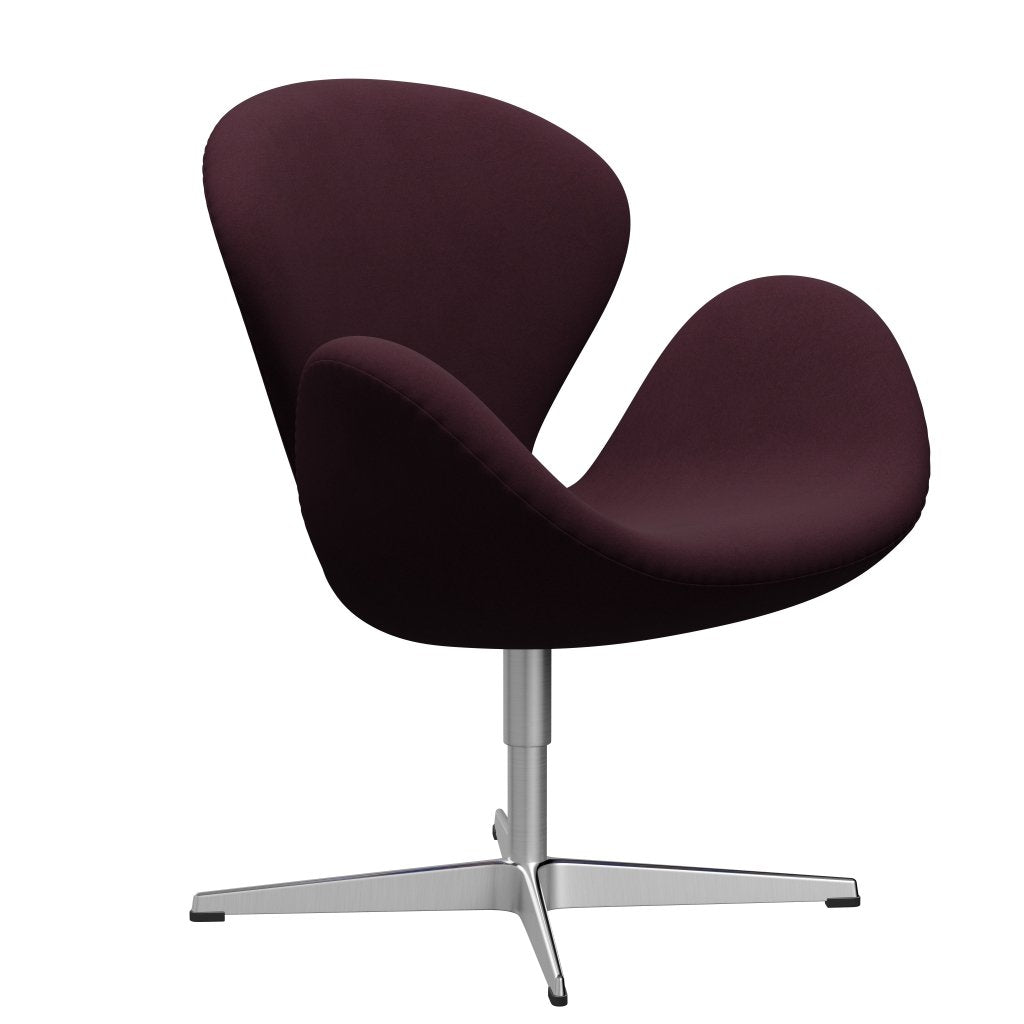 Fritz Hansen Swan Lounge Chair, Satin Brushed Aluminium/Comfort Light Bordeaux