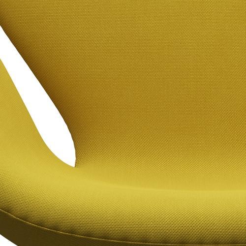 Fritz Hansen Swan Sallo -Lounge, satynowy szczotkowany aluminium/stalkut jasnozielony/żółty