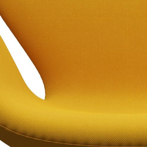 Fritz Hansen Swan Lounge Chair, Satin Brushed Aluminium/Steelcut Trio Yellow