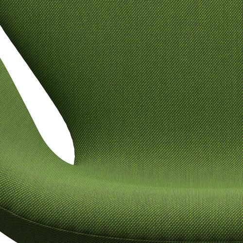 Fritz Hansen Swan Sallo -Lounge, satynowy szczotkowane aluminium/stalcut trio trawiaste zielone