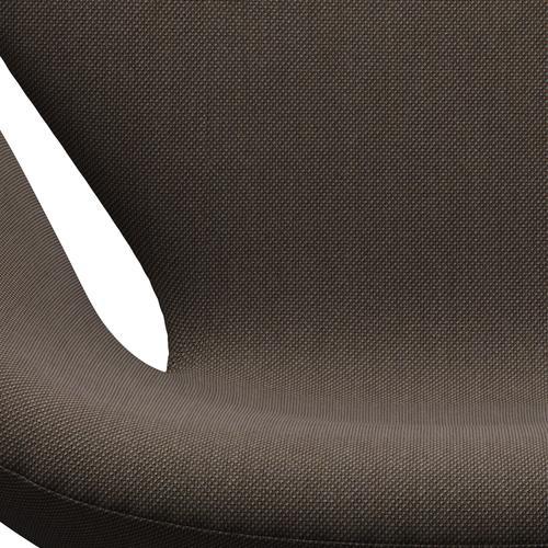 Fritz Hansen Swan Lounge Chair, Satin Brushed Aluminium/Steelcut Trio Grey/Brown