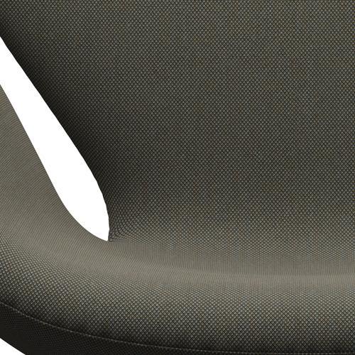 Fritz Hansen Swan Lounge Chair, Satin Brushed Aluminium/Steelcut Trio Grey/Green