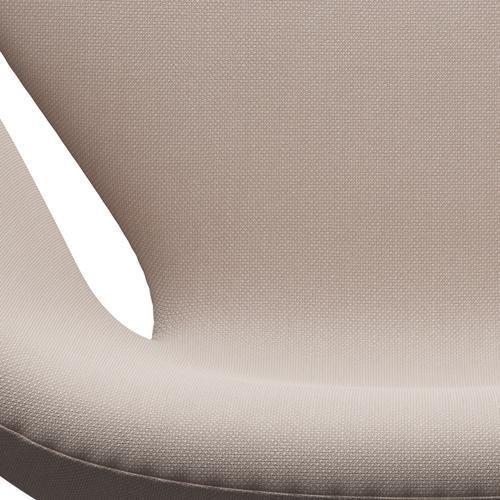 Fritz Hansen Swan Lounge Chair, Satin Brushed Aluminium/Steelcut Trio Light Beige