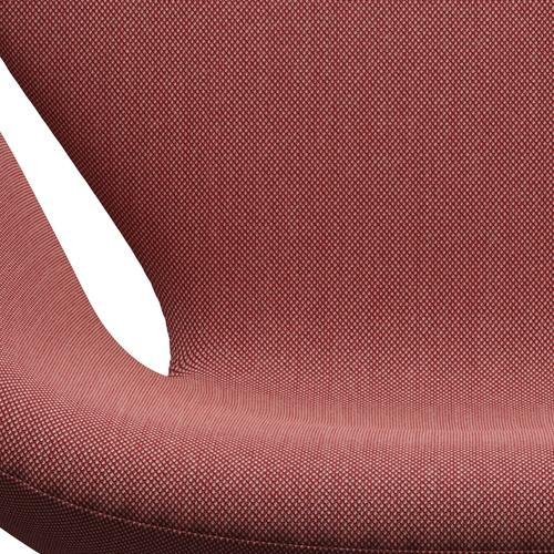 Fritz Hansen Swan Lounge Chair, Satin Brushed Aluminium/Steelcut Trio Pink/Red/Black