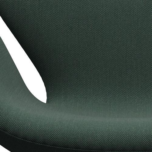 Fritz Hansen Swan Lounge Chair, Satin Brushed Aluminium/Steelcut Trio Dusty Green