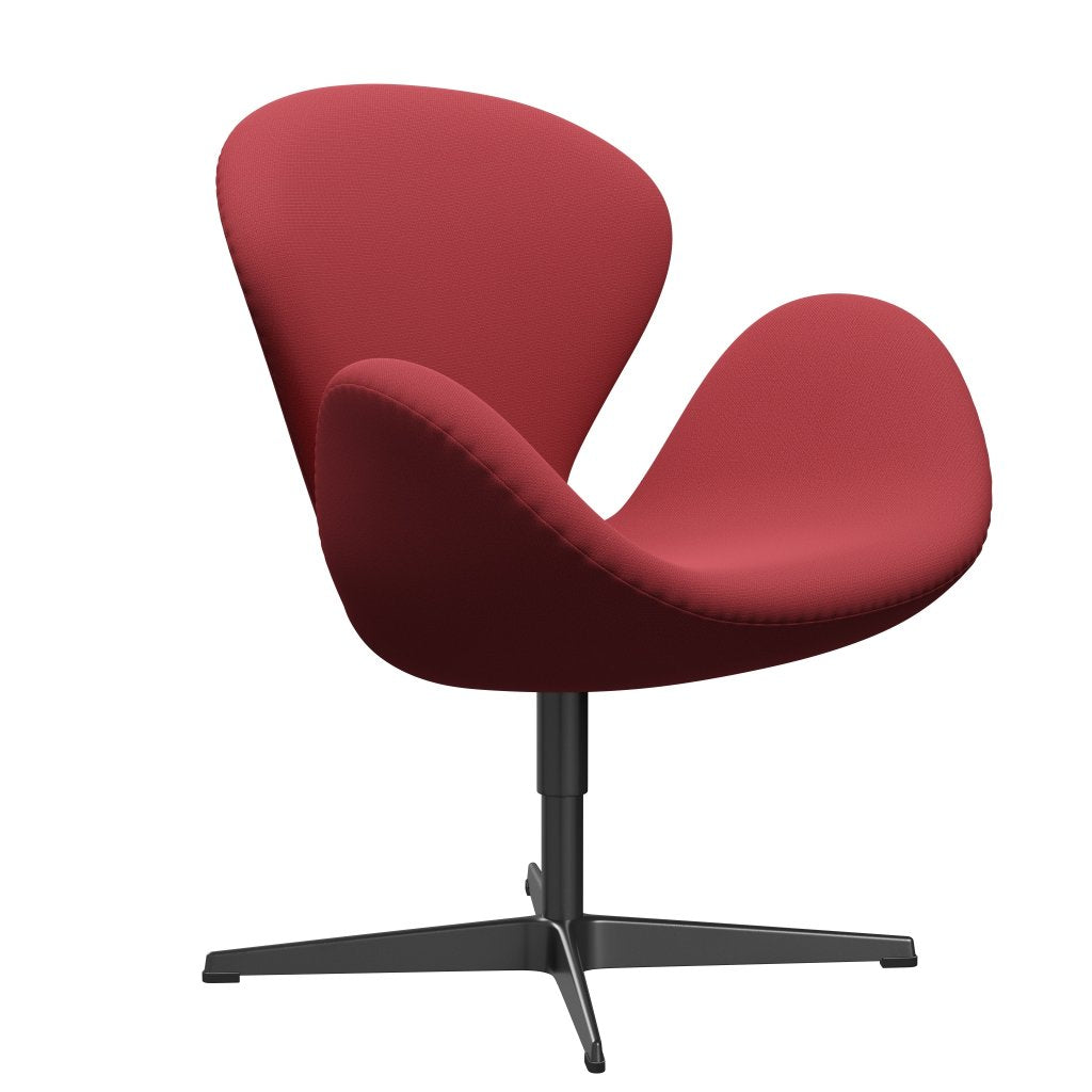 Fritz Hansen Swan Lounge Chair, Black Lacquered/Capture Instant Red