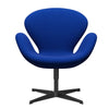 Fritz Hansen Swan Lounge, czarny lakier/komfort niebieski (00035)