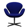 Fritz Hansen Swan Lounge, czarny lakier/komfort niebieski (66008)