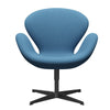 Fritz Hansen Swan Lounge krzesło, czarny lakier/komfort jasnoniebieski (01124)