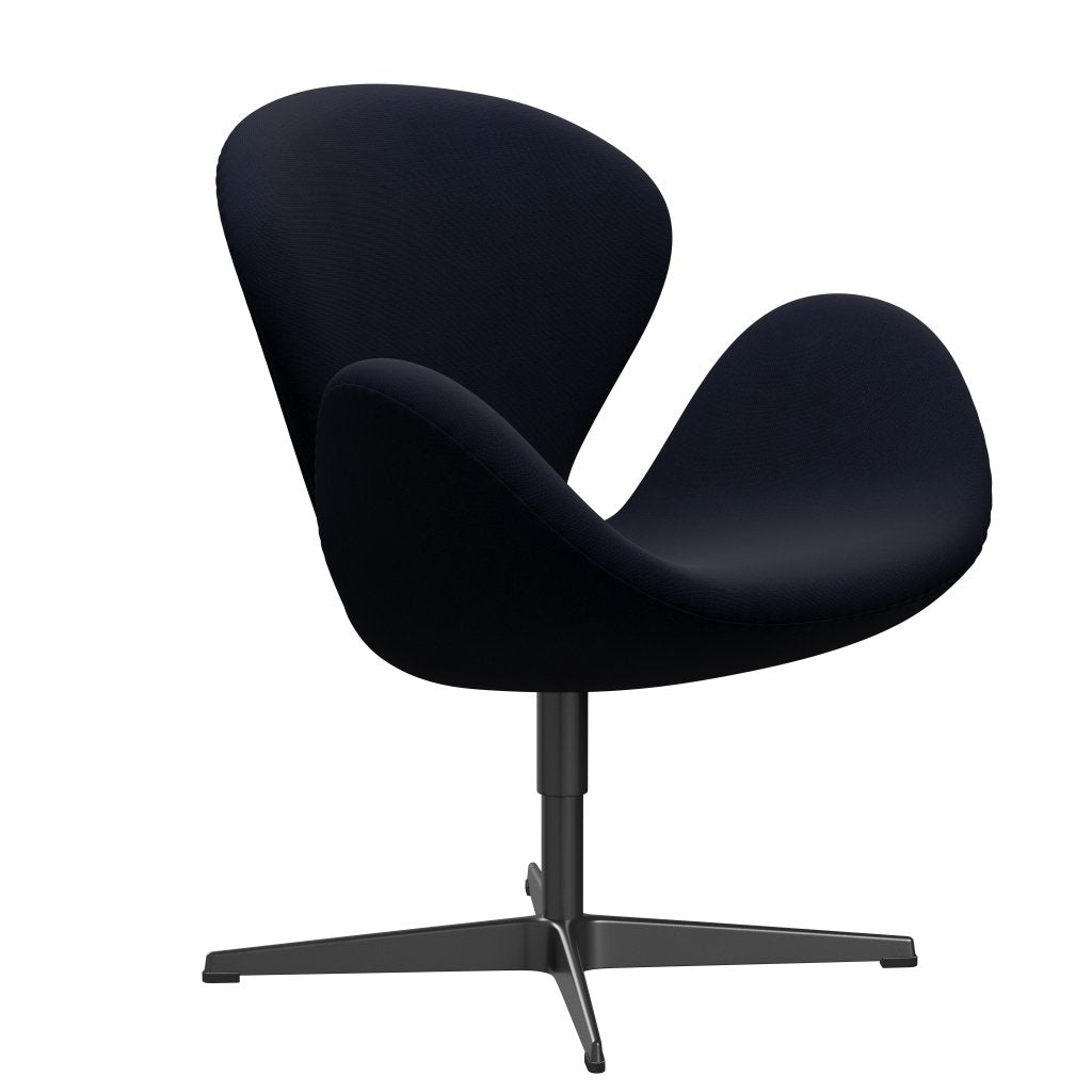 Fritz Hansen Swan Lounge Chair, Black Lacquered/Fame Navy (66061)