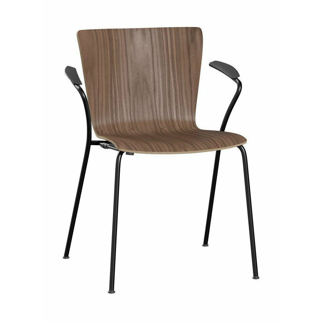 Fritz Hansen Vico Duo Vm113 Chair With Armrest Walnut, Black/Walnut