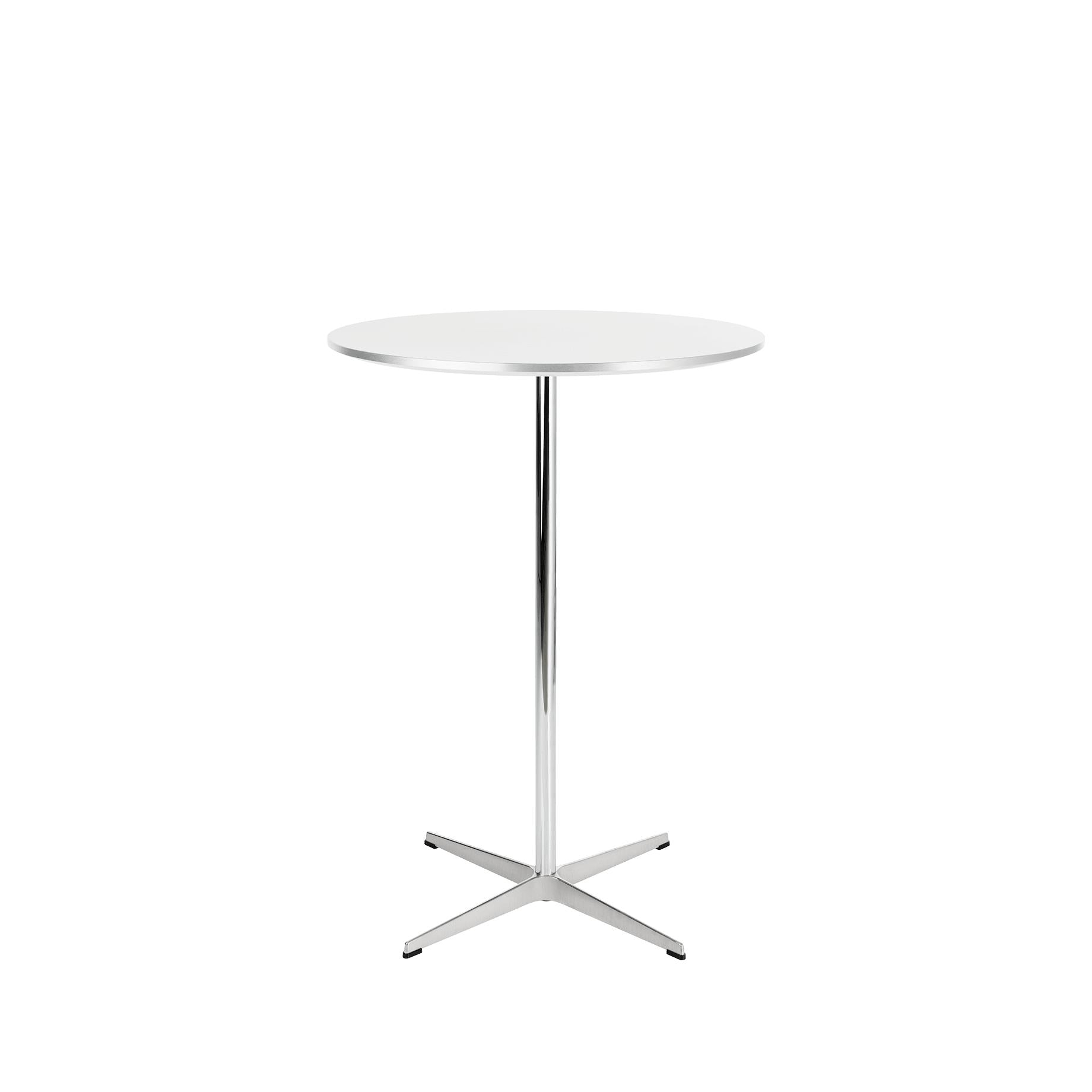 Fritz Hansen okrągły stół prętowy Ø75 cm, biały laminat