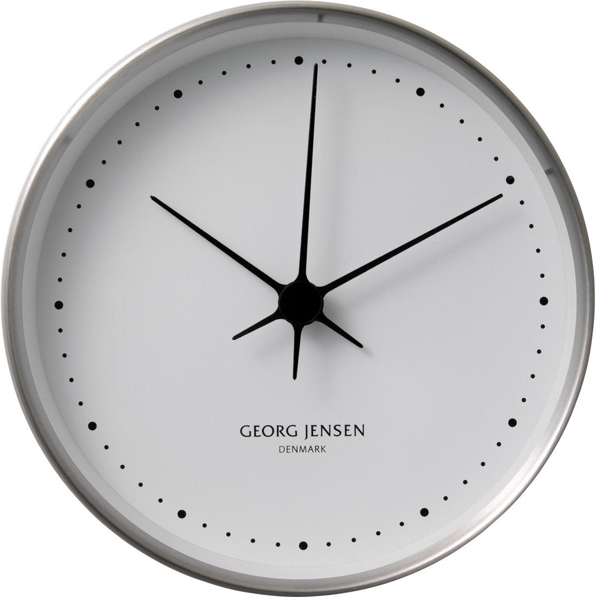 Georg Jensen HK zegar ścienny ze stali nierdzewnej/biały, 10 cm