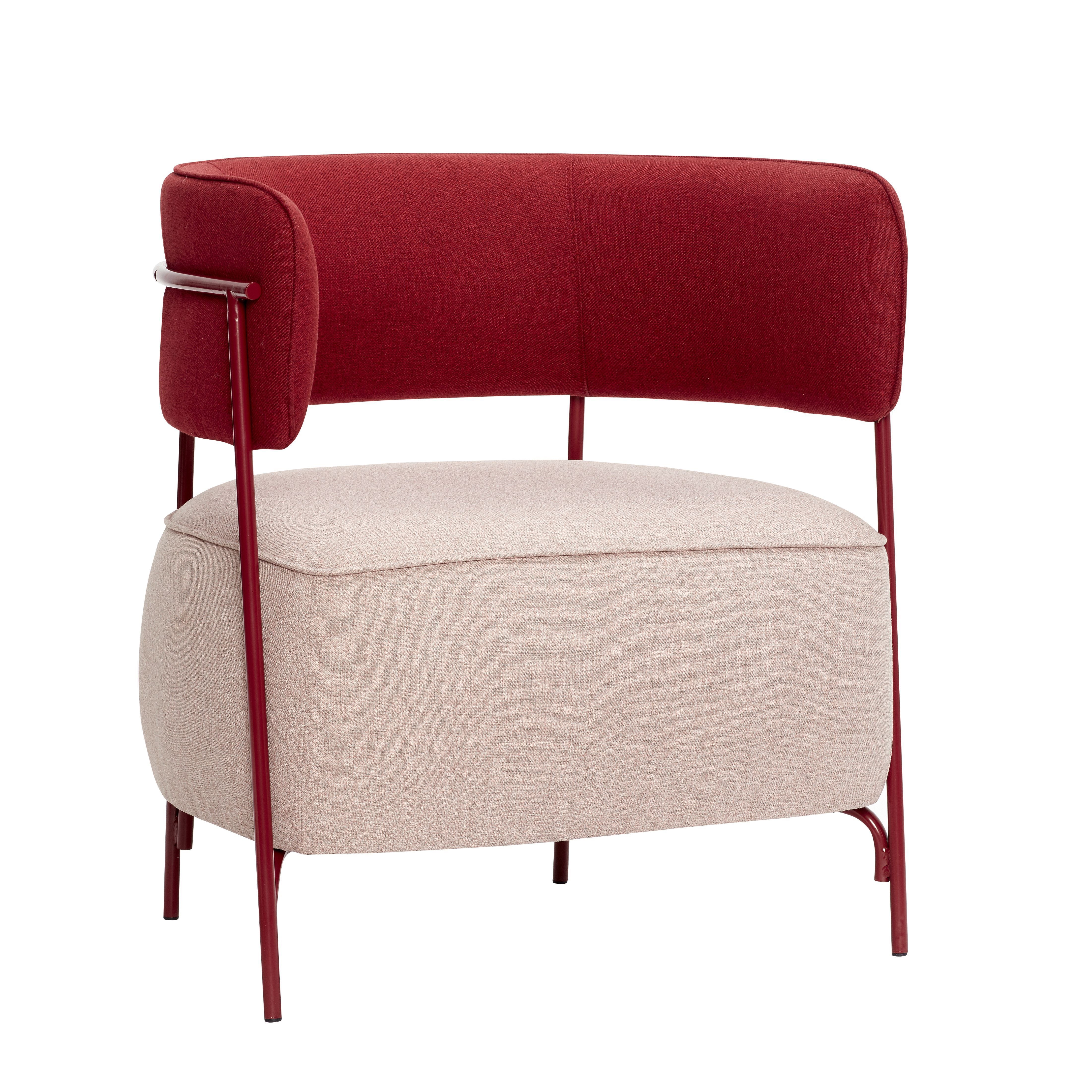 Hübsch Cherry Lounge krzesło poliestru/metalowy różowy/czerwony
