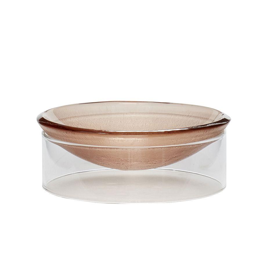 Hübsch Flow Bowl Glass Clear/Brown