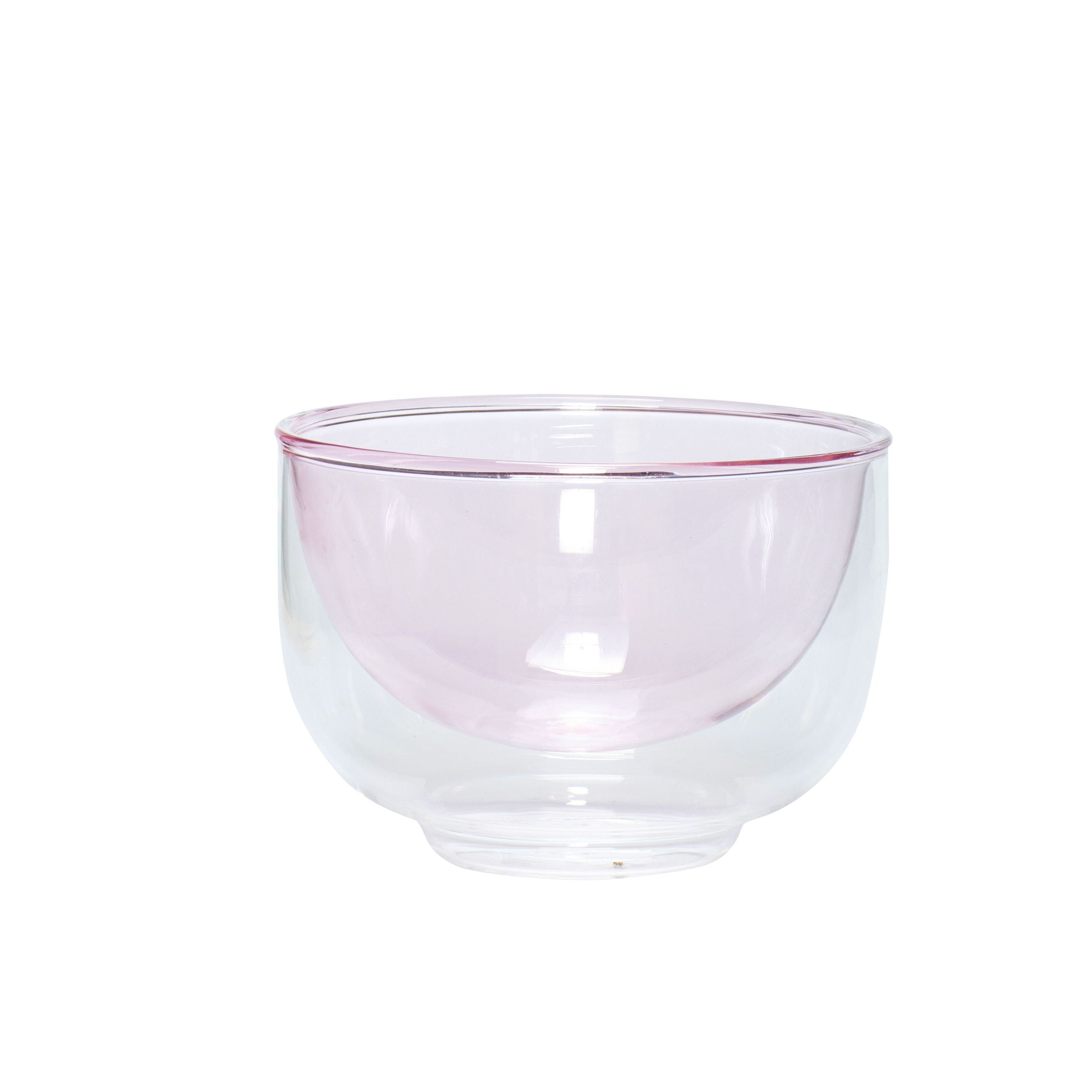Hübsch Kiosk Bowl Glass Clear/Pink