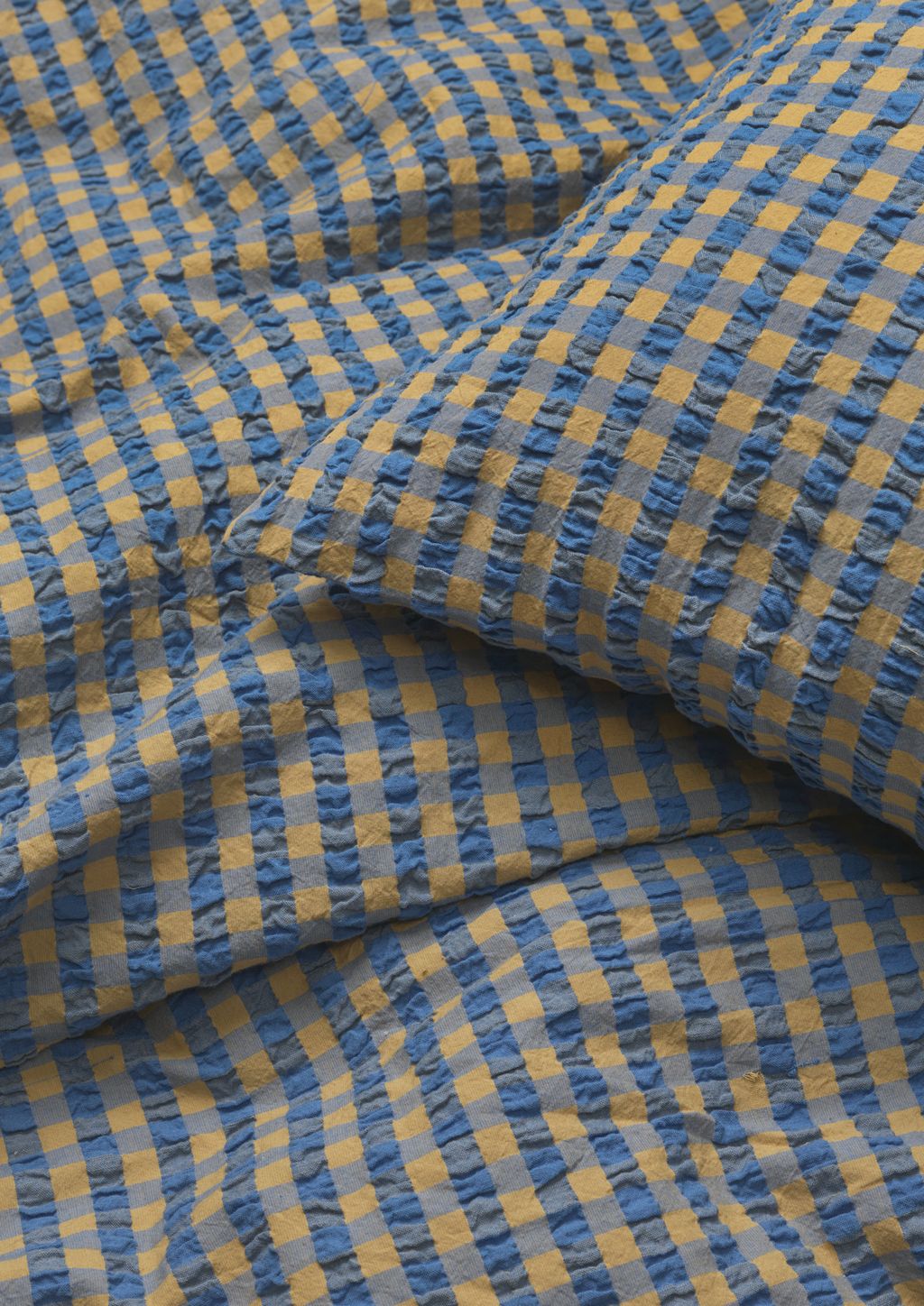 Bed z łóżka Juna Bæk & Bølge 140 x200 cm, niebieski/ochra