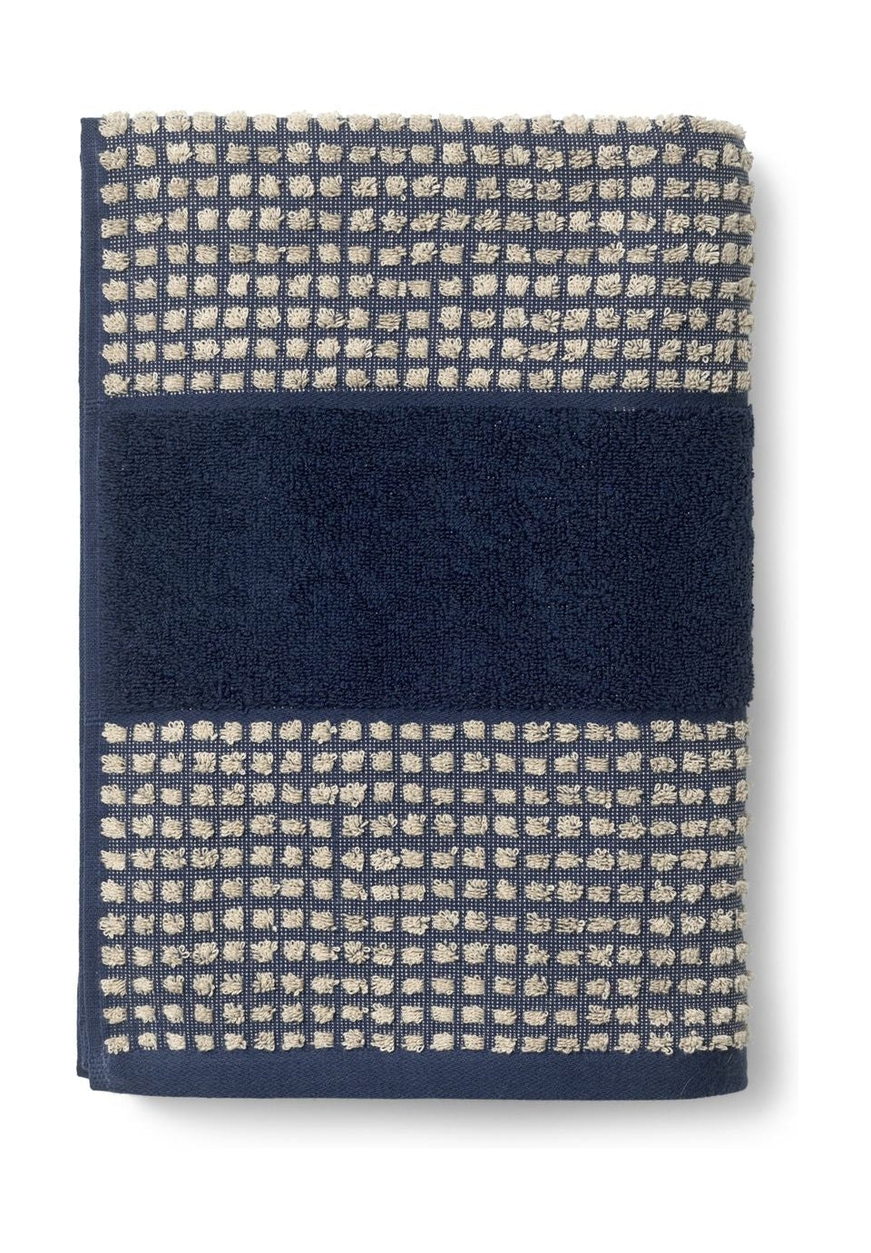 Juna Check Ręcznik 70 x140 cm, ciemnoniebieski/piasek