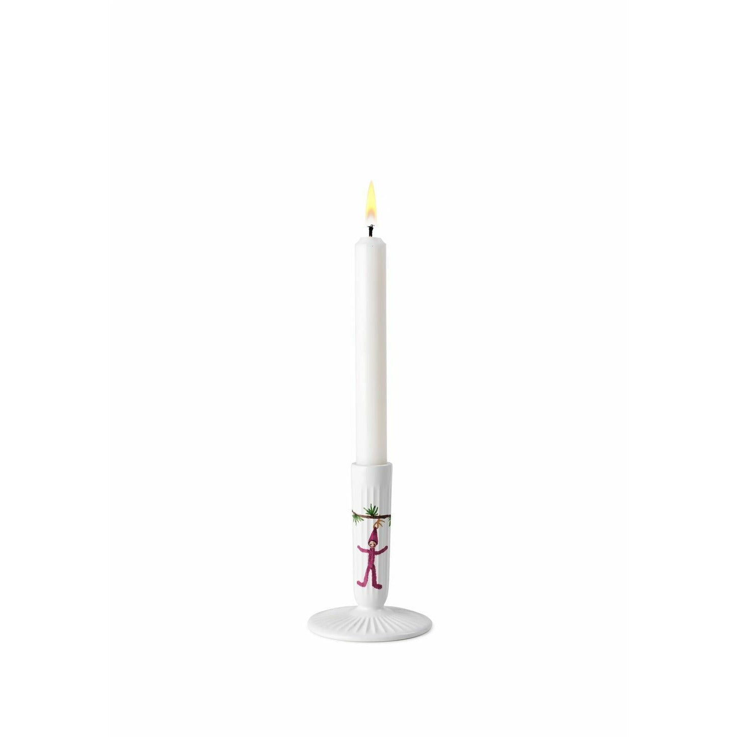 Kähler Hammershøi świąteczny świecznik 12 cm, biały z dekoracją