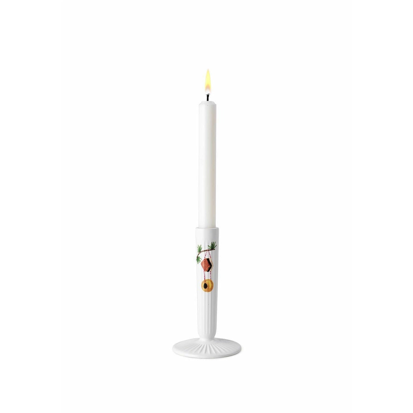Kähler Hammershøi Christmas Candlestick 16 Cm, White With Decoration