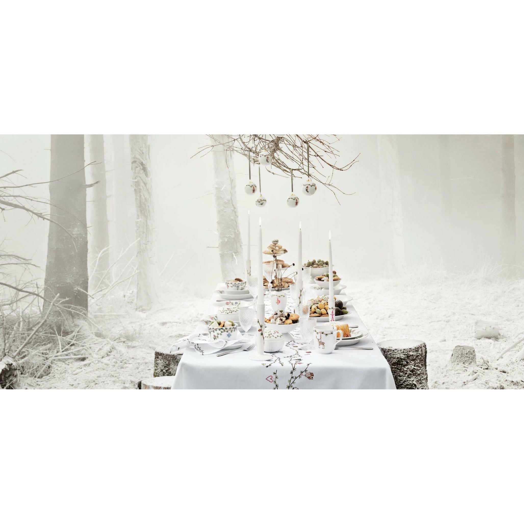 Kähler Hammershøi Christmas Ball, biała z dekoracją