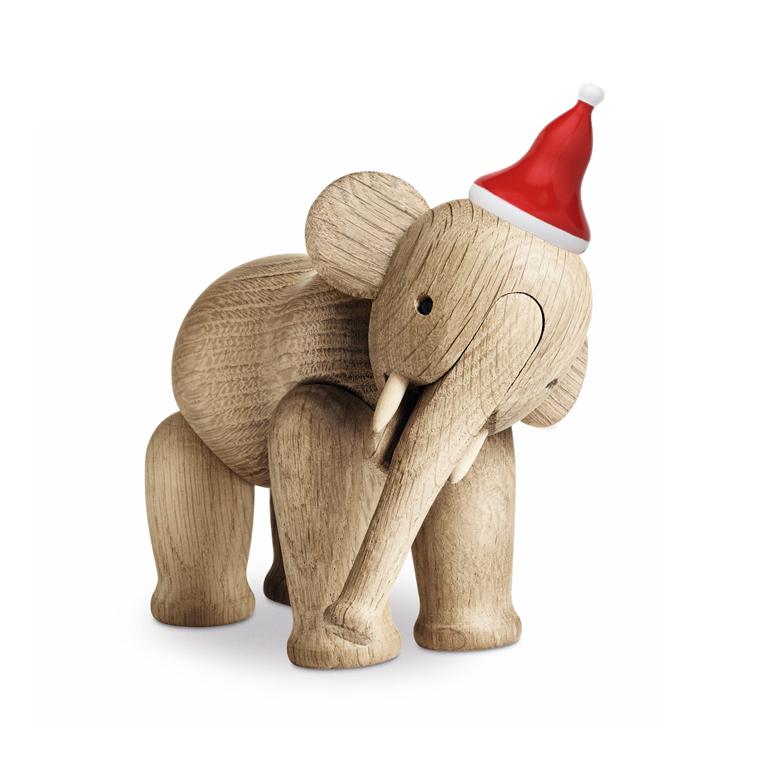 Kay Bojesen Elephant Small w tym. Czapka Świętego Mikołaja