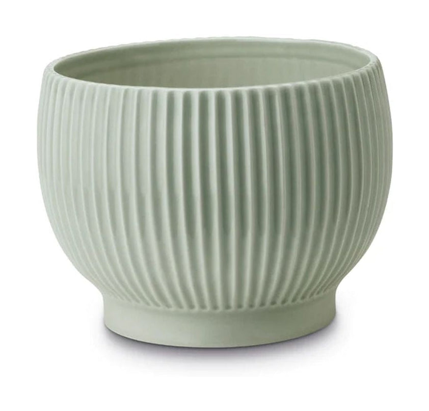 Knabstrup Keramik Flowerpot z rolkami Ø 14,5 cm, mięta zielona