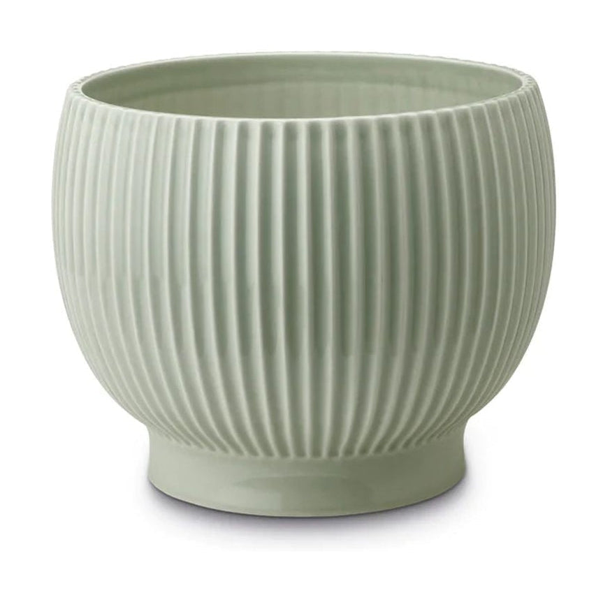 Knabstrup Keramik Flowerpot z kółkami Ø 16,5 cm, mięta zielona