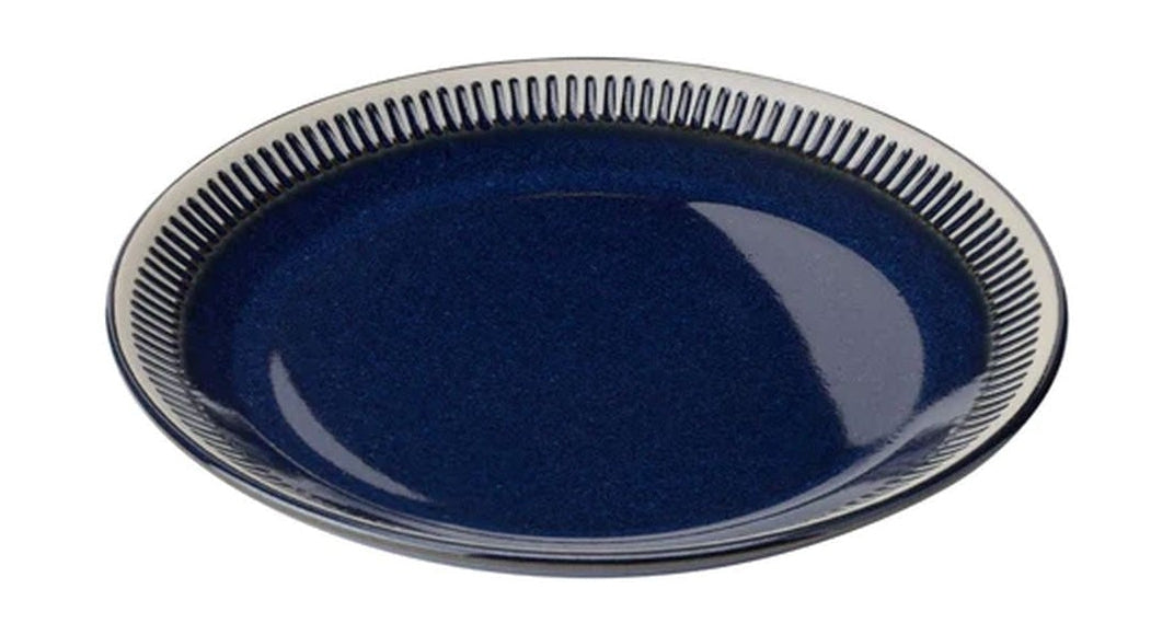 Knabstrup Keramik Colorit Plate ø 19 Cm, Navy Blue
