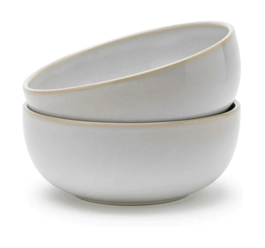Kanabstrup Keramik Tavola Plate głęboki zestaw 2 Ø 15 cm, biały